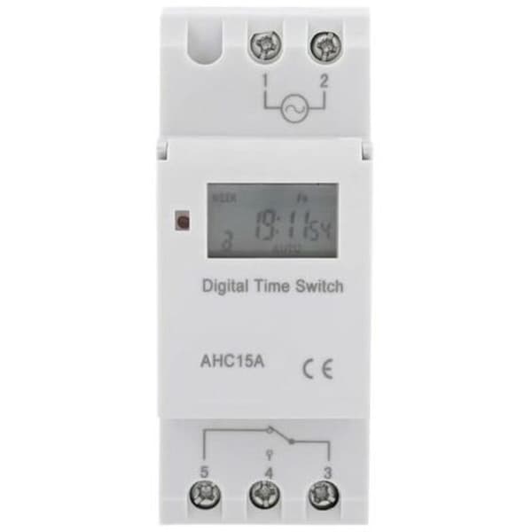 LCD-timer Ugentlig elektrisk tidsplan Digital timerkontakt 15A(220V)