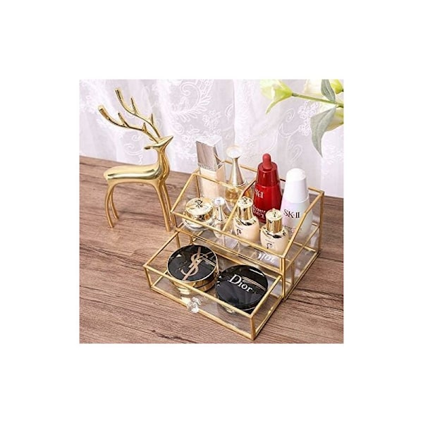 Makeup Organizer, Glas, til Palettebørster, Foundation, Neglelak, Hårnåle, Ideel til Vask og Badeværelse