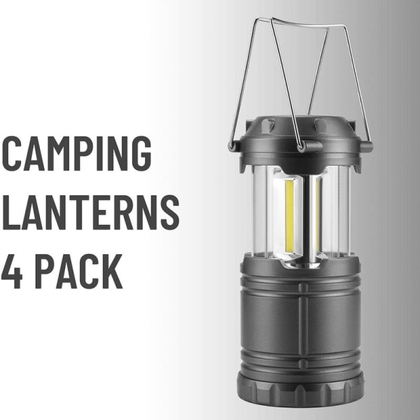 Camping Lyktor, 4 Pack Batteridrivna Campinglampor för Utomhuscamping Vandring, Överlevnadssatser för Camping