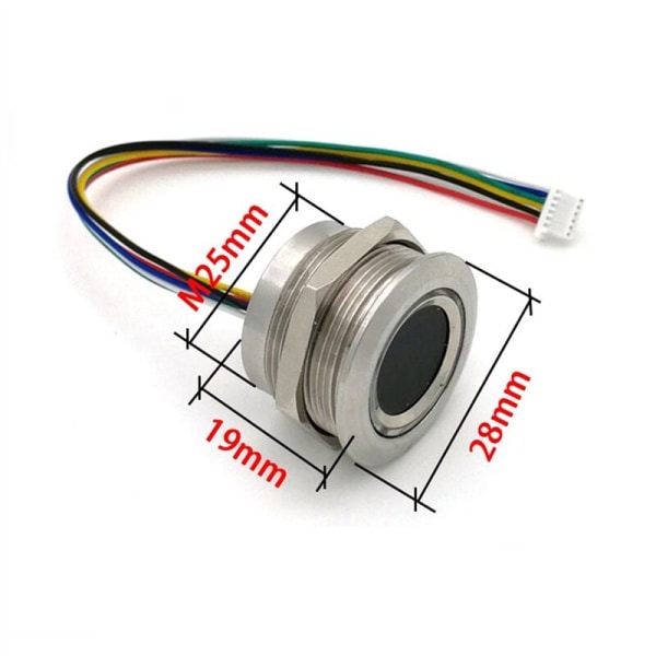 R503 Sirkulær Rund RGB Ring LED Indikator Kontroll DC3.3V MX1.0-6Pin Kapasitiv Fingeravtrykk Modul Sensor Skanner, 15Mm