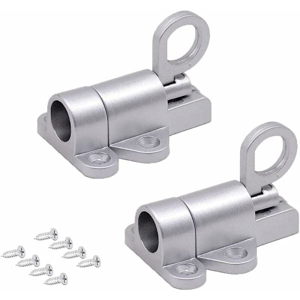Automatisk Dørlås i Aluminium, 2 stk. Fjær-Lås, Tilbakegående Dørlås, Selvlåsende Dørlås, for Balkongdører, Hageporter, Vinduer, Skap