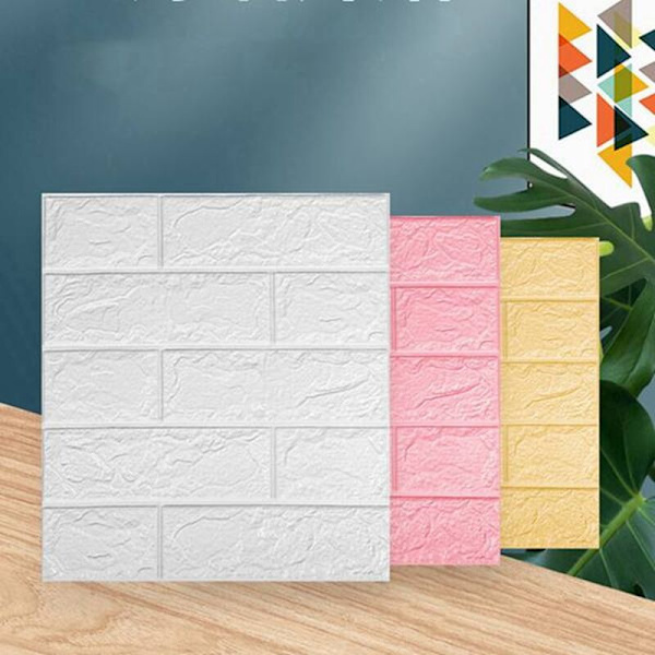 20 kpl sarja itseliimautuva 3D tiili tarra DIY vedenpitävä vaahto tapetti makuuhuone keittiö katto tausta seinä tarrat-B
