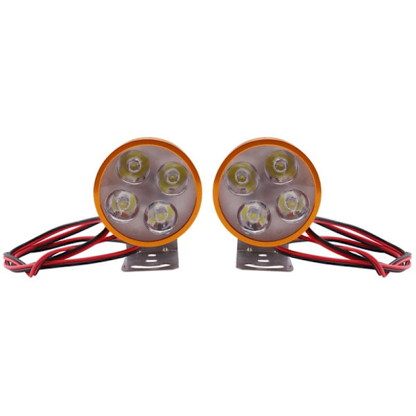 4 LED-frontlykter DC12V-85V runde lys motorsykkel lokomotiv projektor hjelpe lampe speil lys tilbehør