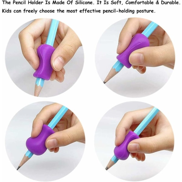 10 stk blyantgrep for barn - ergonomiske blyantgrep i siliCone - hjelpemiddel for skriving - sett med skrivehjelpemidler