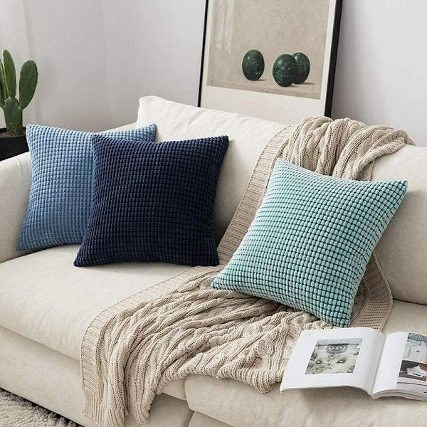 Set med 2 50X50 Cm Sladdar Sammet Kuddfodral Mjuka Bekväma Kuddfodral för Bilar Sovrumsdekor - Grå