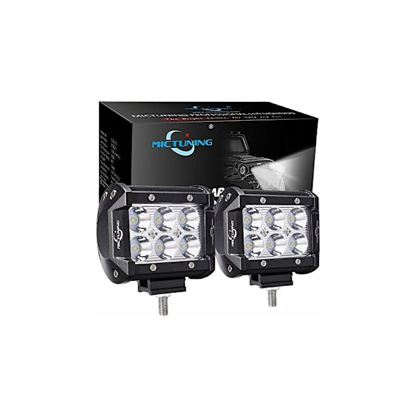 2 stk 4\" 18W Flomlys Arbeidslys LED Tåkelys CREE 4X4 LED Spotlight for Truck, Off Road, 4x4, SUV, UTV, ATV, Båt, Høster, etc.