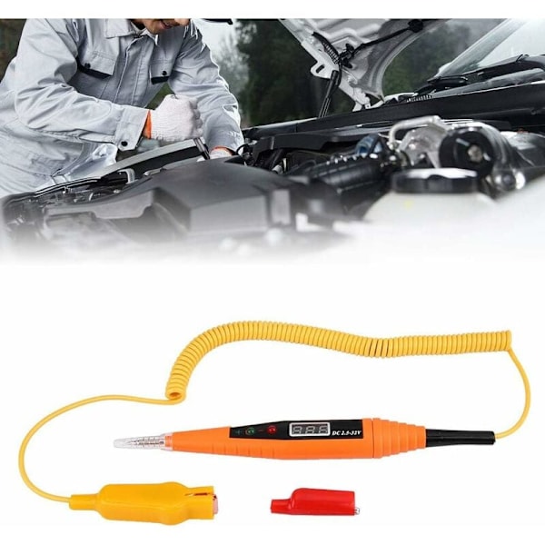 Elektrisk testpen, 2,5-32V digital blyant autodiagnostisk værktøj digitalt multimeter modstand med LED-baggrundsbelyst display