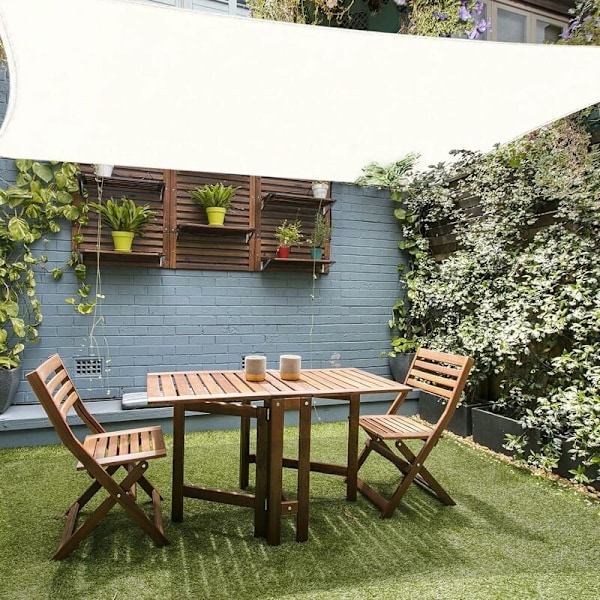 Skygge Sejl (HDPE, 180g/m²), Rektangulær 2x3m, Skygge Sejl Modstandsdygtig Overfor 98% UV-Stråler til Have Terrasse, Hvid 2x3