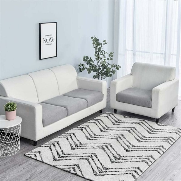 Soffa Kuddeöverdrag, Kuddeöverdrag, Halksäker Elastisk Sitsöverdrag, Möbelöverdrag (Mörkgrå, 1 Sits, 6590Cm) HIASDFLS