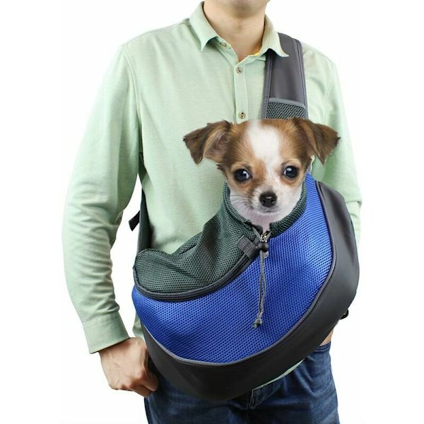 Sling för Hund, Handsfree Sida Slings Bärsele, Bärbar Lätt Andningsbar Mesh Utomhus Resa Bröst Bärväska för Husdjur Valp Hund