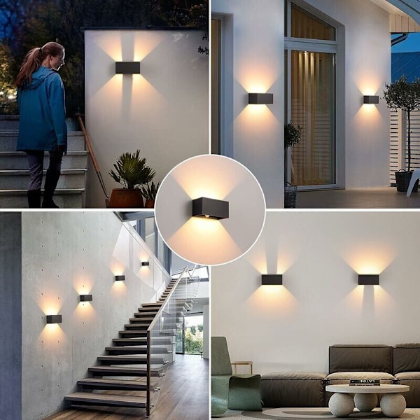 Sisä- ja ulkoseinävalaisin liikeanturilla, moderni 24W LED-seinävalaisin, vedenkestävä IP65 seinävalaistus 3000K lämmin valkoinen, säädettävät seinävalot