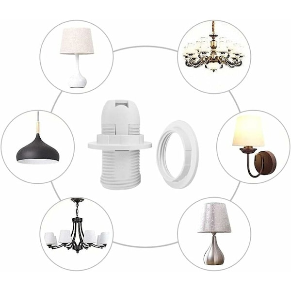 8 stycken E27 Lampskärm Reducer Ring Lampskärm Ring Adapter Konverter Platta
