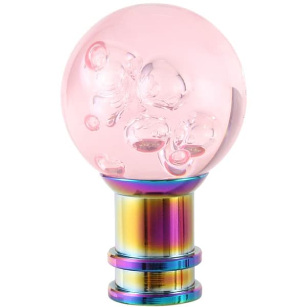 Universal Akryl Girspaksknott Boble Krystall Transparent Rosa