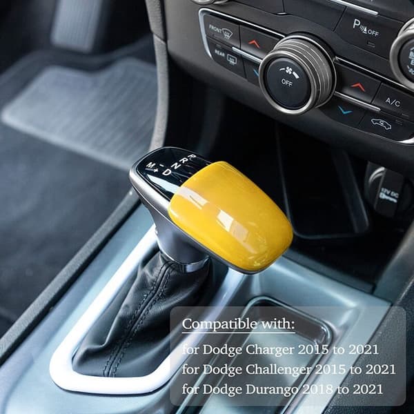 ABS Gear Shift Knob Cover Interiør Tilbehør til Charger 2015-2021 (Gul)