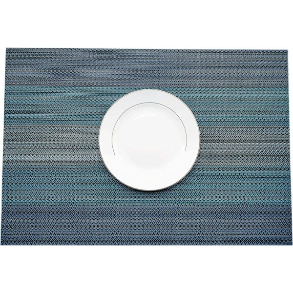 4 kpl PVC-alustaa, liukumattomat ja pestävät, lämmön- ja lian kestävät, synteettiset kuidut, harmaa/sininen, 4
