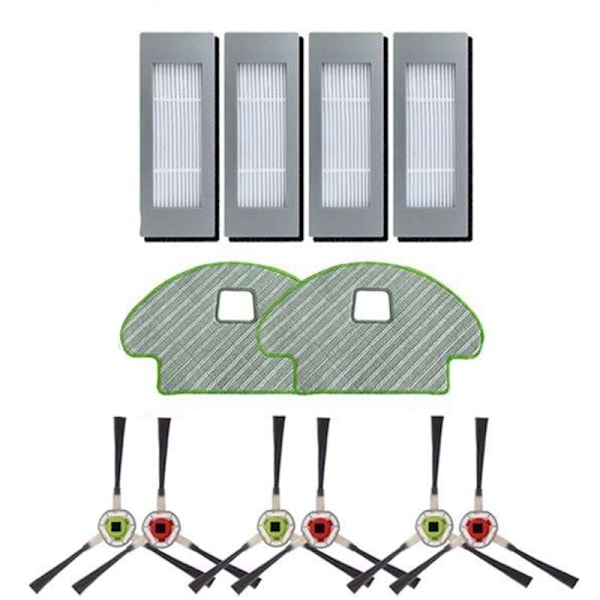 Sidebørstefilter Rengjøringskluter Kit for Combo113 R113840 Robotstøvsuger Tilbehør