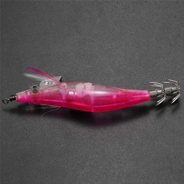 3 kpl Rose Red Vilkkuvat LED-kalastusvieheet Flash Light 10cm Kalmari Jig Katkarapu Syötti Yö