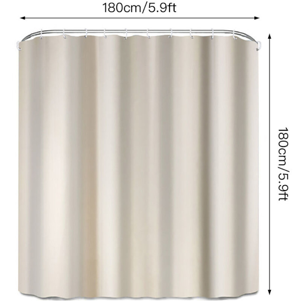 Duschdraperi Lång Duschdraperi Badrumsdraperier Duschdraperier Fönster Duschdraperier Långa Duschdraperier,Beige-180180cm