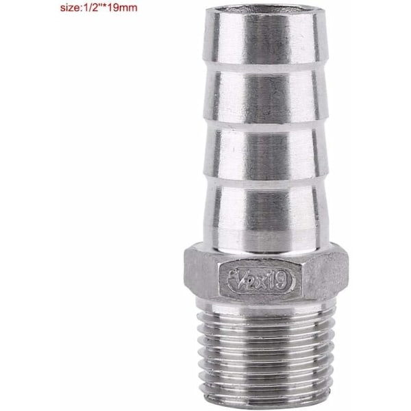 1 stk Connexteur pigg-rørkobling til gjengeadapter dfe rustfritt stål rørstengel SS304 1/8 \" 3/4\" (1/2  19mm)