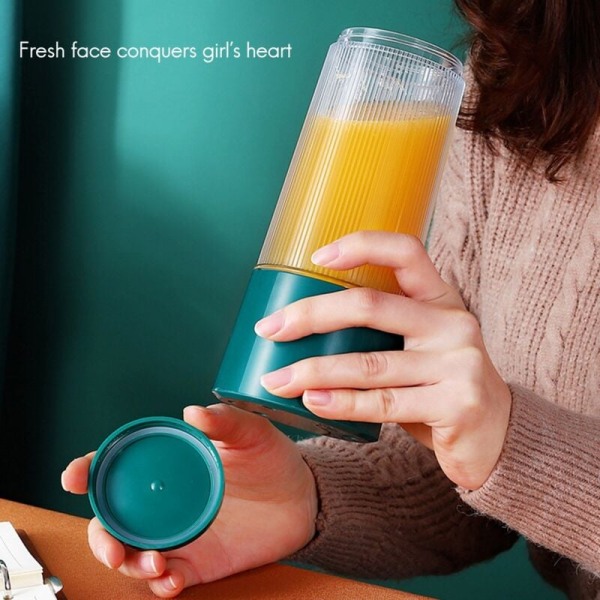 350ML Mini Bärbar Elektrisk Fruktjuicepress USB Laddningsbar Smoothie Maker Blender Maskin Fruktkopp Köksmixer, Rosa