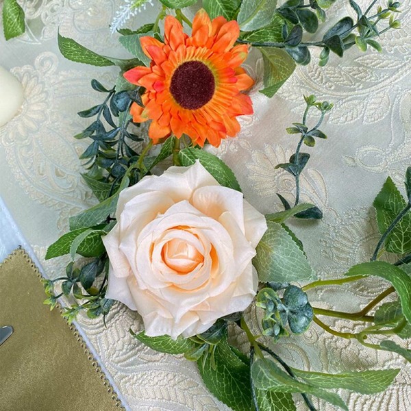 2 stk. kunstig blomstergirlander 12FT falsk vin silke hengende planter eføy til bryllupsbue festdekorasjoner for