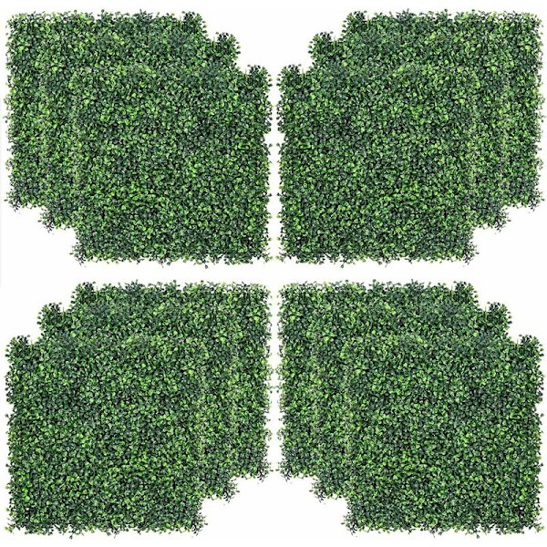 6 kpl Tekokeinotekoinen Buxus-Aita Seinäpaneelit 50 x 50 cm - DENUOTOP