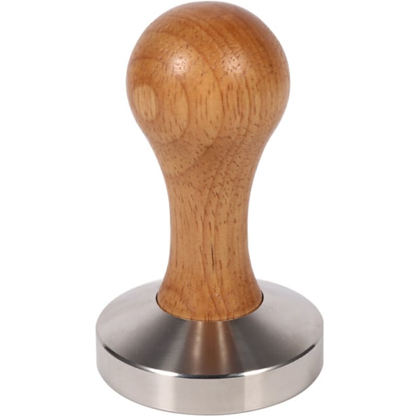 1 stk. Espresso Kaffeepressetøj Træhåndtag Rustfrit Stål Kaffetamper med 58 mm Flad Bund Varmt