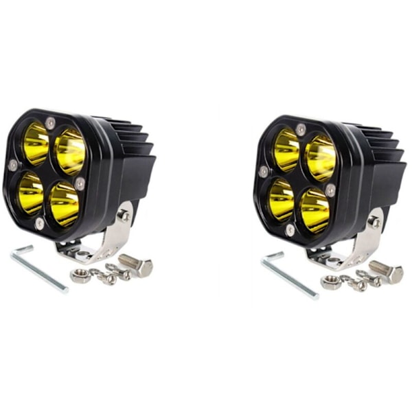 2 stk. 3 tommer firkantet LED arbejdslys 40W motorcykel off-road spotlight modificeret bil gul