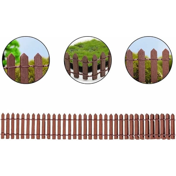 Mini Puutarha-aita 3 kpl Puinen Puutarhan Reunustaminen Miniatyyri Puutarha-aidat Mini Puinen Aita Joustava Miniatyyri Puutarha-aita Mikro Aita DIY Maisemointiin