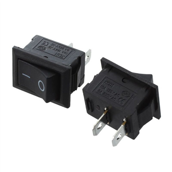 30 st SPST Mini Svart 2-polig Vippbrytare AC 125V 10A 250V 6A