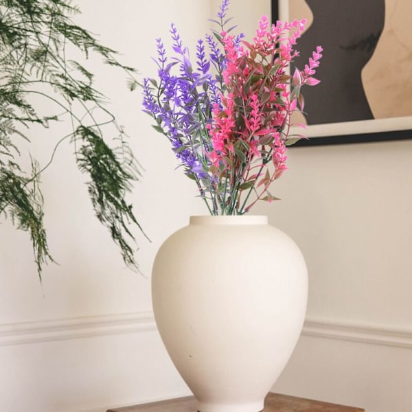 Konstgjorda Lavendelblommor 9 Pack Falska Utomhus för Dekoration UV-Resistenta Ingen Fading Plast Faux Växter