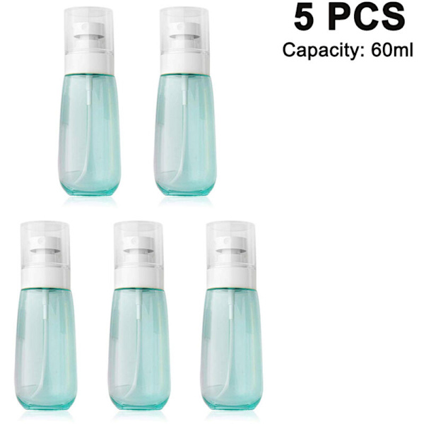 Rejsestørrelse Sprayflasker, Sæt af 5 Fine Mist Sprayflasker, Tomme Airless Makeup Sprayflaske, Klar Genopfyldelige Rejsebeholdere til Kosmetik