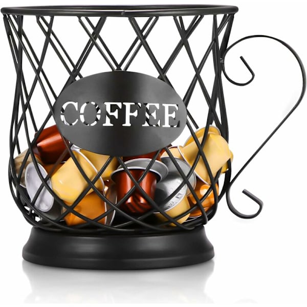 Kaffe Kapselkorg, Kaffe Pod Organizer, Kaffe Kapsel Förvaringskorg, Svart Original Design Kaffe Kapselhållare, Perfekt Kaffe Tillbehör Stor