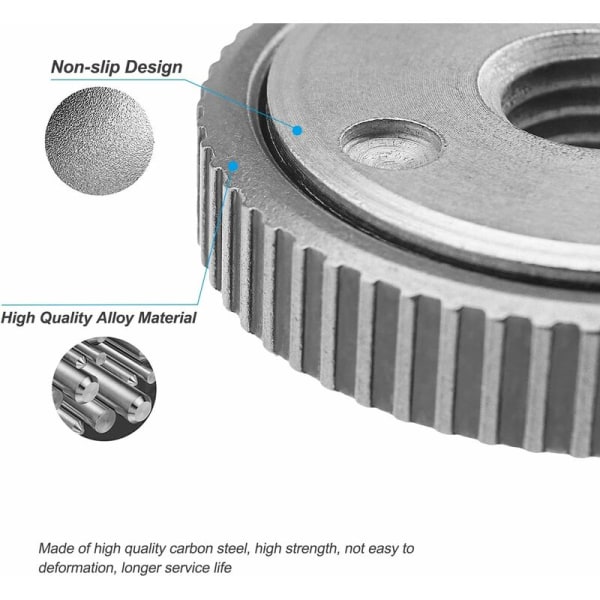 Hurtigspændemøtrik passer til alle vinkelslibere med 14 gevind, vinkelsliber tilbehør træskæreskive (1)