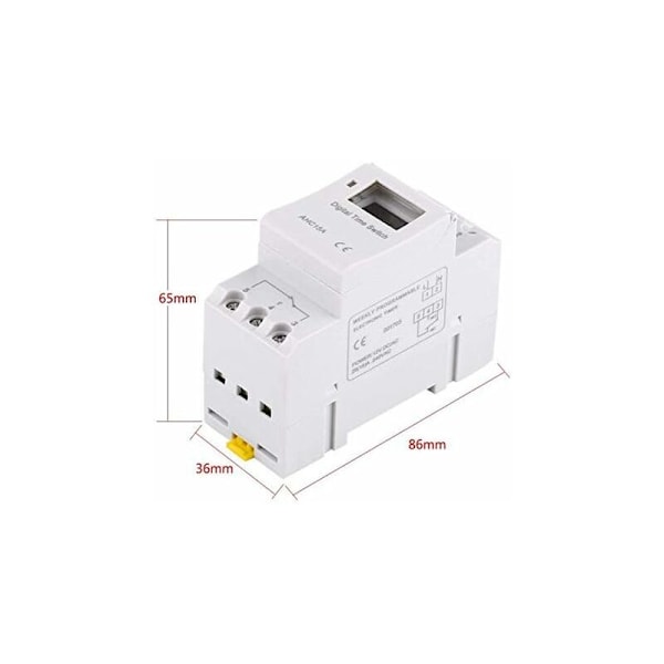 Programmerbar Digital Timer, Digital Elektronisk Timer, Astro Digital Dagsafbryder, 220V Type, AHC15A, Digital Timer med Batteri, Hvid