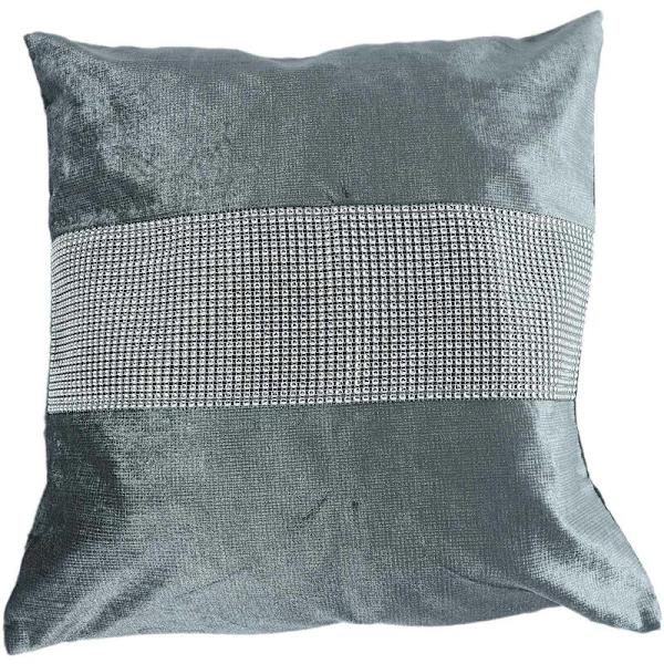 Falsk diamant luksus putetrekk flanell bryllupsdekor 45 x 45cm grå