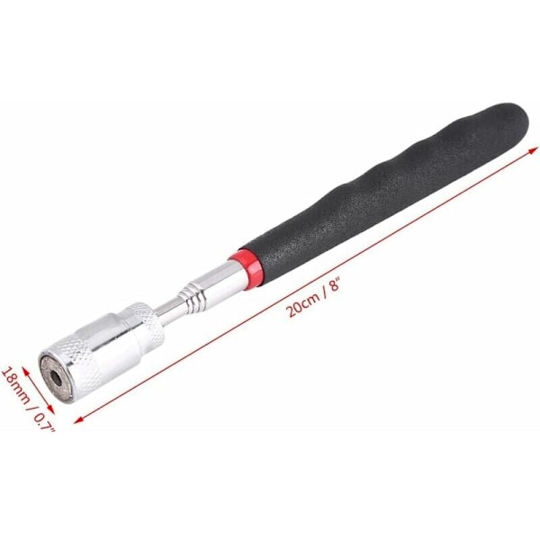 Magnetisk Finger - Teleskopisk Magnet Oplukkeværktøj Magnetisk Oplukker med Skum Wrist og LCD Oplukker Strækker sig fra 19 til 69 cm Ideel til Hjørner og Mørke P