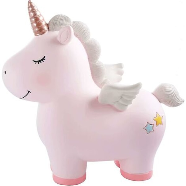 Lovely Rainbow Unicorn sparegris for jenter, Resin Unicorn Piggy Bank leker, Kids Piggy Banks, Unicorn gaver til 6/7/8 år gamle jenter, Best -，HANBING
