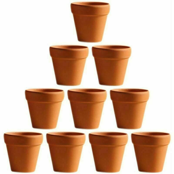 10 kappaletta Pieni Mini Terrakotta Ruukku Savi Keraaminen Ruukku Kaktus Mehikasvi Kukka Ruukut Taimitarha Ruukut (2.8 × 2.8 × 4.5 cm) -