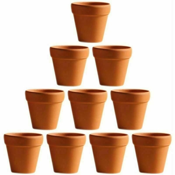 10 Pieces Small Mini Terracotta Pot Clay Ceramic Pottery Planter Cactus Succulent Flower Pots Nursery Pots (2.8 × 2.8 × 4.5 cm) -