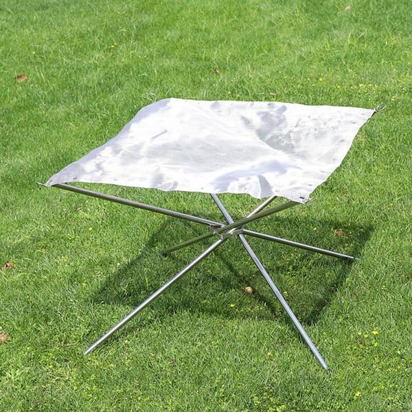 Bärbar utomhus eldstad hopfällbar nät öppen spis matlagning bakställ för camping trädgård eldstad grill