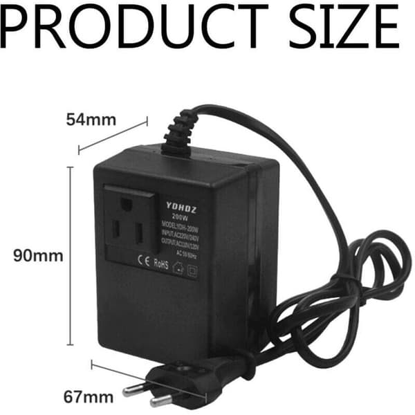 Spændingstransformator 220V til 110V AC trin-ned rejsetransformator