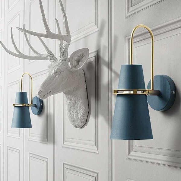 Nordisk moderne design gullhorn vegglamper - Perfekt for soverom, stue eller gang - Legg til et elegant preg på innredningen.