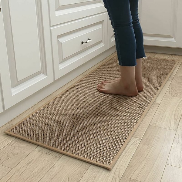 Keittiömatto Keittiömatto, Keittiömatto pesualtaan eteen Pestävä liukumaton kumi ja pestävä, Jute Keittiömatto pesualtaan eteen Pellavakeittiö