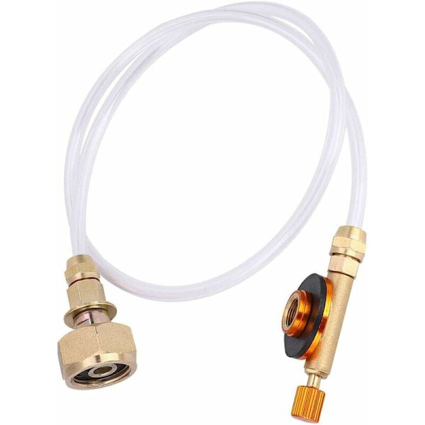 Gassbeholderpåfyllingsadapter, delikat kobber holdbar lett kompakt camping gasspåfyllingsadapter, flat gassbeholder for husholdningsgassbeholder