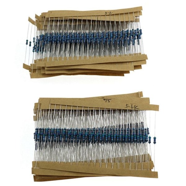 1280 st/ask 64 värden 1% Resistor Kit Metallfilm Resistor Sortiment Kit 1Ohm-10Mohm Resistor Provkit