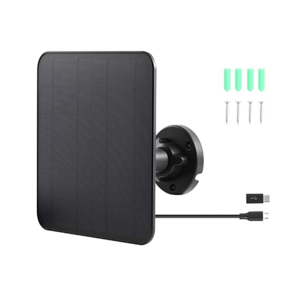 5V 5W Solpanel med Kabelkameraoplader 360° Justerbar til , Ring