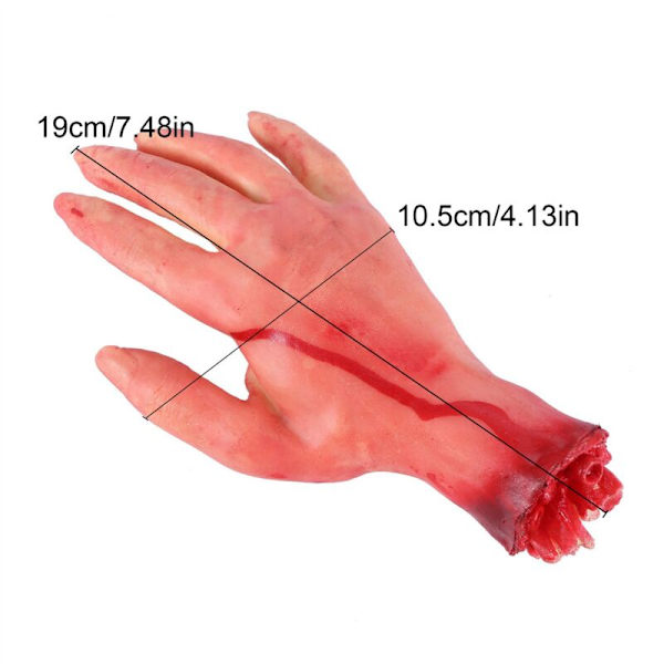 2 kpl Verinen Kauhu Pelottava Halloween-rekvisiitta Väärennös Leikattu Elämänkokoinen Käsi Kotiin 19 X 10.5cm