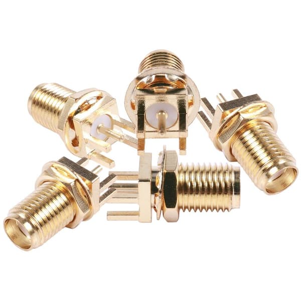 5 x SMA-hane lodkontakt centerkontakt PCB RF-monteringskontakter guld