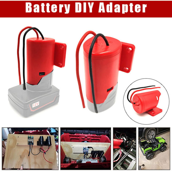 5 stk. M12 Power Wheel Adapter 12V Batteri Adapter M12 Dock Power Connector Robot Ladestation Oplader Adapter